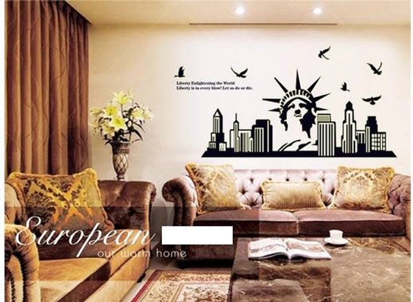 Decal dán tường thành phố đêm dạ quang 5