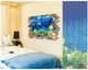 Decal 3D dán tường Đại dương cá heo