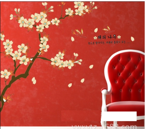 Decal dán tường Cành mai trắng to