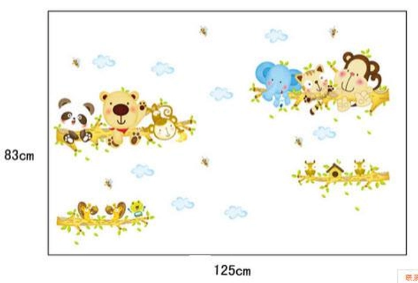 Decal dán tường thú vui đu cây