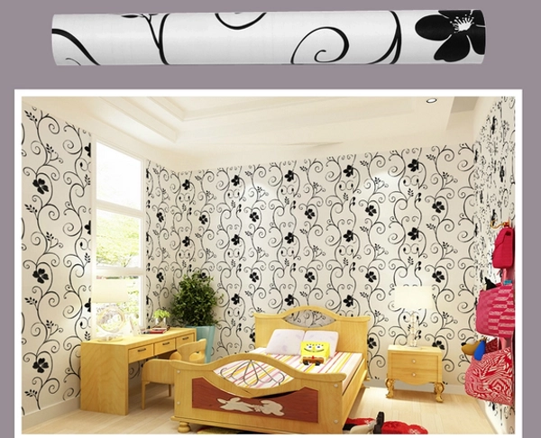 Giấy Decal cuộn họa tiết trắng đen 1