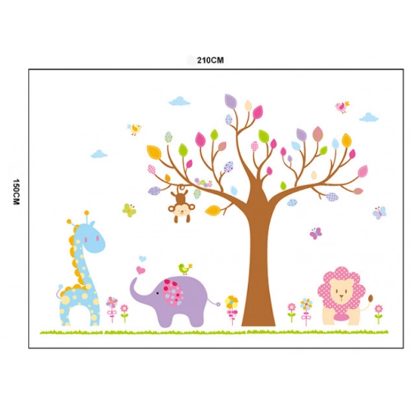 Decal dán tường vườn thú to 12