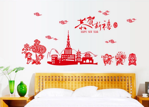 Decal dán tường Tết 5