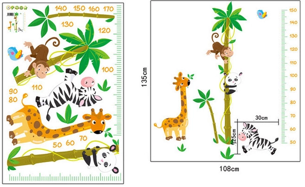 Decal dán tường thước đo vườn thú 2