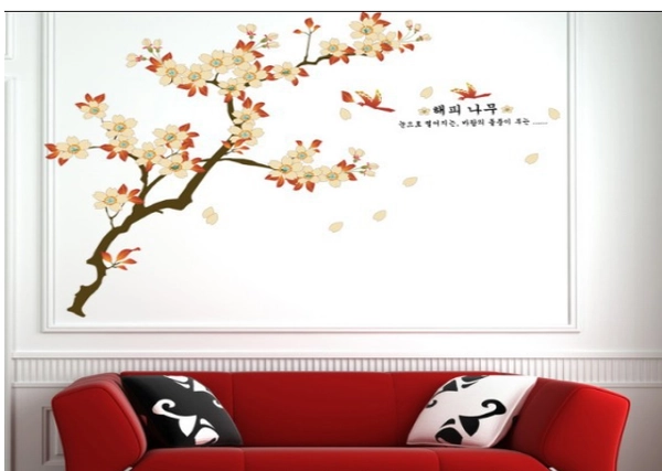 Decal dán tường Cành mai trắng to