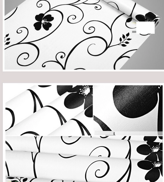 Giấy Decal cuộn họa tiết trắng đen 1