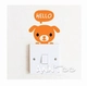 Decal dán ổ điện cún con màu cam