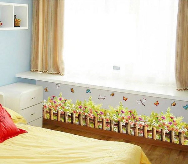 Decal dán chân tường hàng rào nâu 2