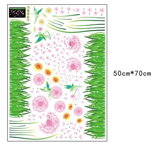 Decal dán chân tường bồ công anh hồng