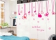 Decal dán tường dây leo  trái tim hồng