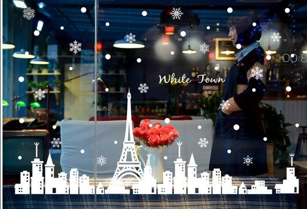 Thành phố tuyết - Noel (nền trắng đục)