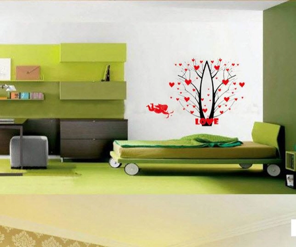Decal dán tường cây trái tim