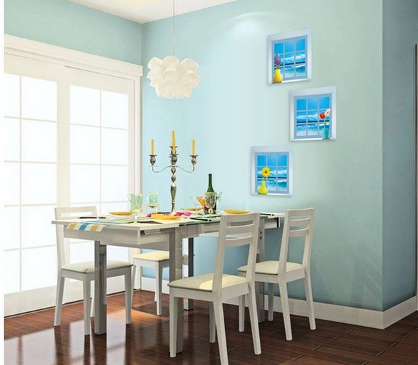 Bộ 3 tranh phong thủy cửa sổ biển