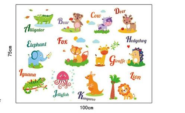 Decal dán tường vườn thú dạ quang