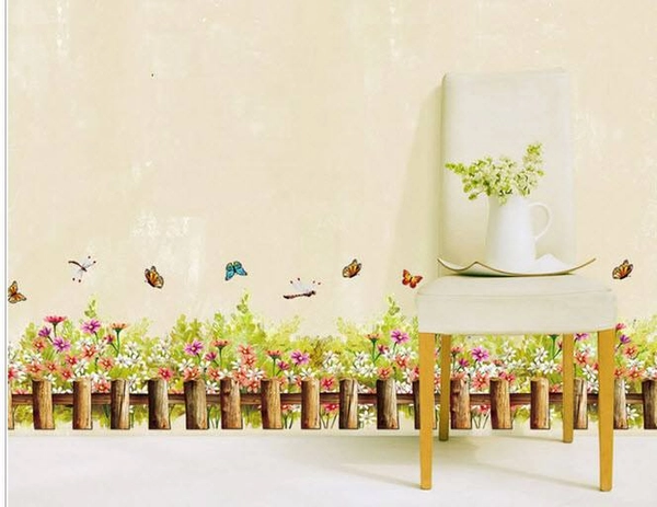 Decal dán chân tường hàng rào nâu 2