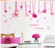 Decal dán tường dây leo  trái tim hồng