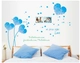 Decal dán tường trái tim xanh dương