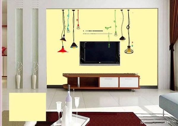 Decal dán tường chùm đèn đủ màu