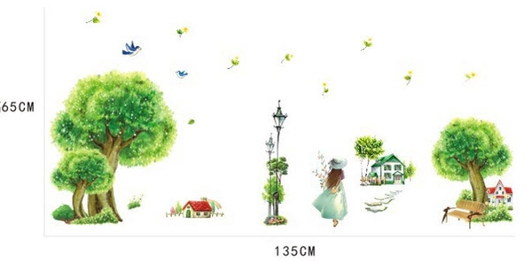 Decal dán tường Công viên xanh