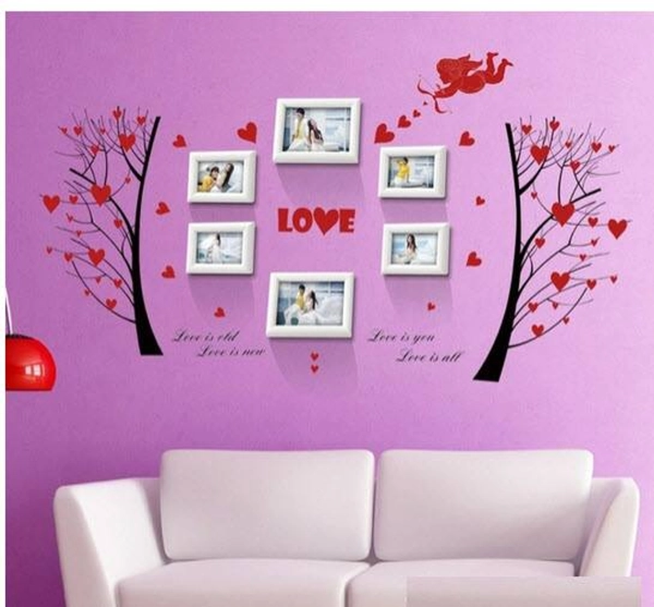Decal dán tường cây trái tim