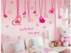 Decal dán tường dây leo  trái tim hồng