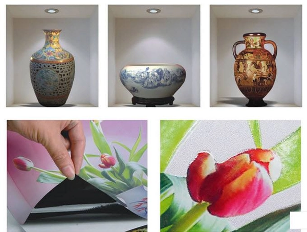 Bộ 3 tranh phong thủy bình hoa 2