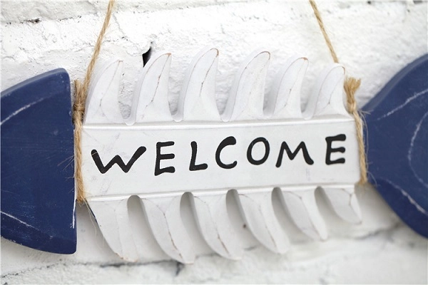 Bảng welcome xương cá biển