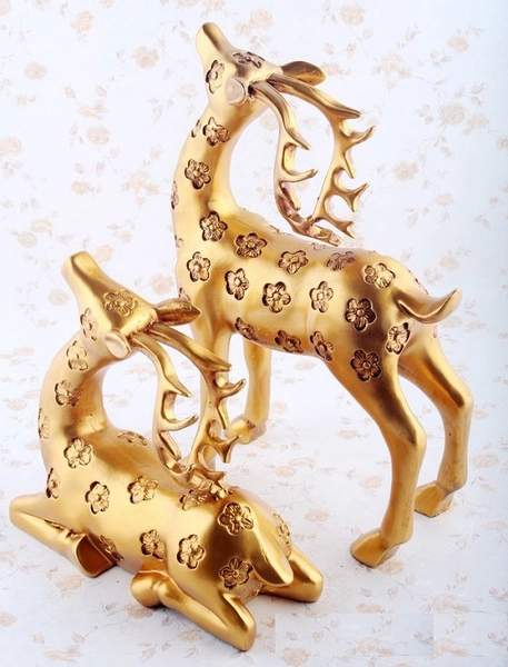 Cặp hươu vàng trang trí