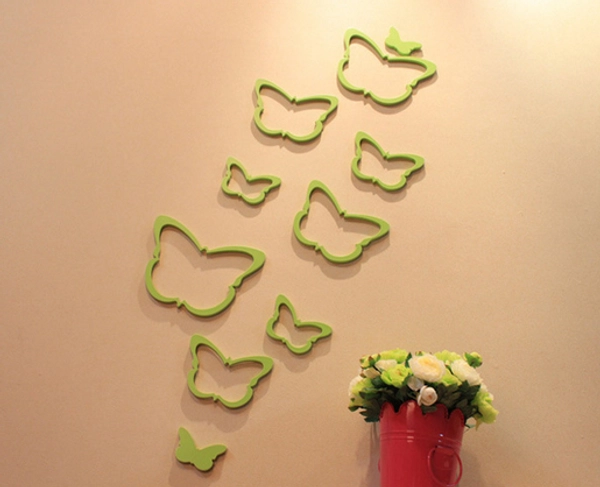 Gỗ 3D hình bướm to (tím , vàng, xanh dương)