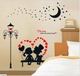 Decal dán tường Tình nhân ngắm trăng