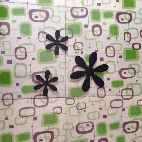 Decal dán tường Gỗ 3D hình hoa 5 cánh