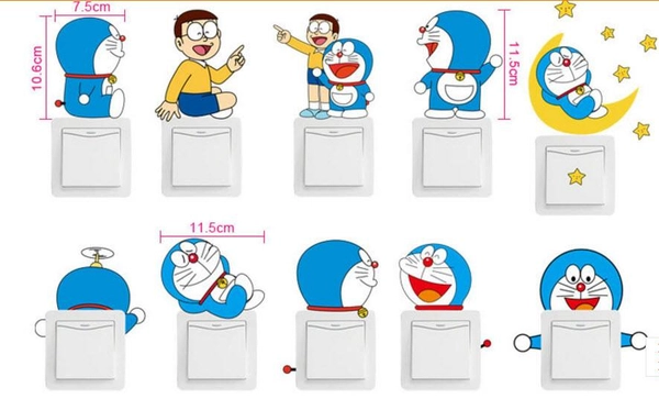 Ổ điện 10 cái hình Doremon và Nobita