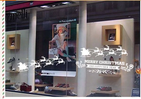 Decal Xe tuần lộc Noel trắng (nền trắng đục)