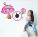 Đồng hồ decal nhà nấm hồng thỏ con