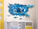 Decal 3D dán tường Cá heo