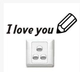 Decal ổ điện I Love you