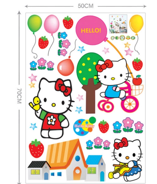 Decal kitty cầm bóng 