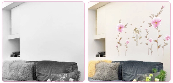 Decal hoa 5 cánh hồng nhạt