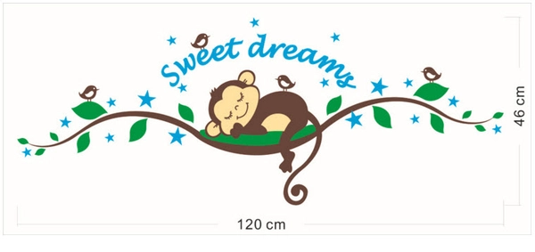 Decal Bé khỉ ngủ ngon hiệu Yoozoo