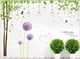 Decal dán tường combo Decal Cây photo 2   tú cầu tím 3