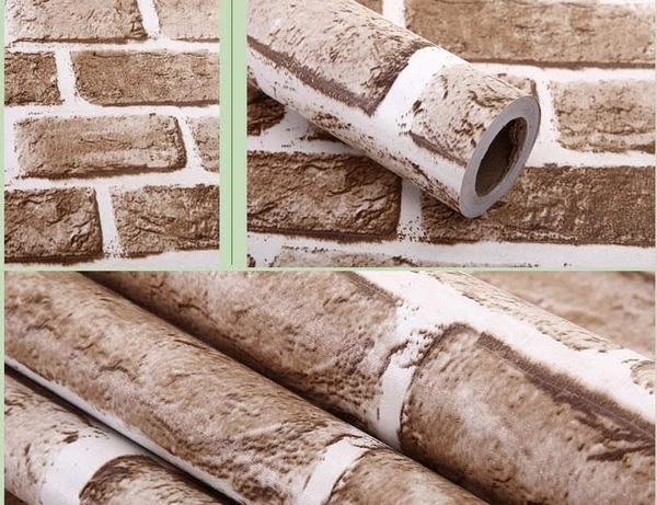 Giấy decal cuộn giả gạch họa tiết xám