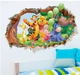 Decal dán tường gấu Pooh hiệu ứng 3D