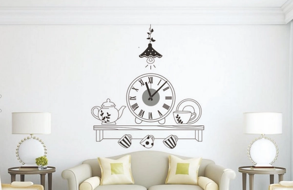 Đồng hồ bộ ấm trà 