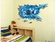 Decal 3D dán tường Cá heo