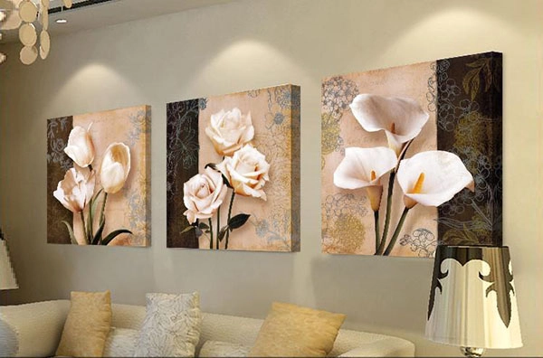 Bộ tranh treo tường hoa cổ điển 3 bức (LA)