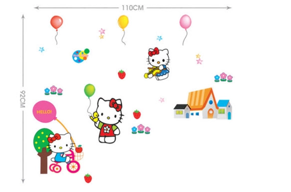 Decal kitty cầm bóng 