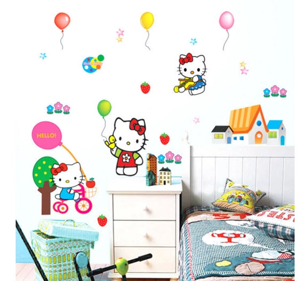 Decal kitty cầm bóng 