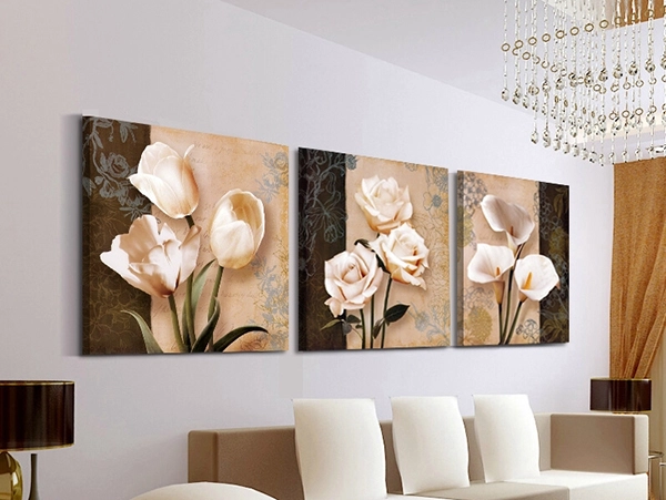 Bộ tranh treo tường hoa cổ điển 3 bức (LA)