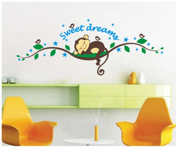 Decal Bé khỉ ngủ ngon hiệu Yoozoo