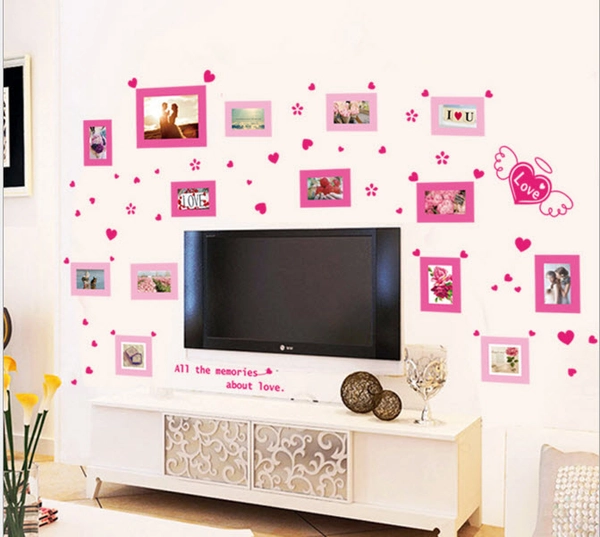 Decal Dán Tường Photo Tình Yêu Hồng